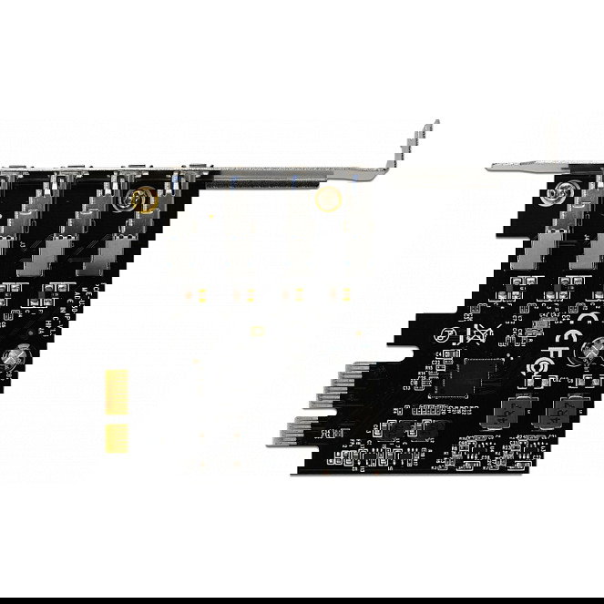 DeLOCK 90304 Tarjeta PCI Express USB 3.2 Gen 1 (5 Gbps) x1 con 4 Puertos Tipo A Externos, Perfil Bajo, FL1100, Compatible con Windows, Mac, Linux