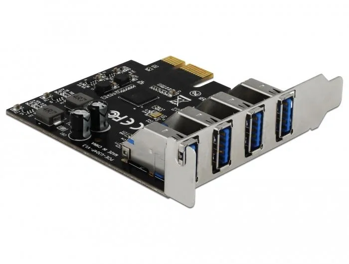 DeLOCK 90304 Tarjeta de expansión PCIe a 4 puertos USB 3.2 Gen 1 Verde