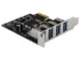 DeLOCK 90304 Tarjeta de expansión PCIe a 4 puertos USB 3.2 Gen 1 Verde