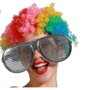 Atosa Gafas de Fiesta Plateadas Carnaval XXL con Efecto Rejilla para Mujer Adulto