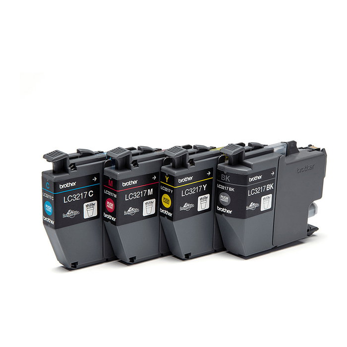 Brother Pack de 4 cartuchos de tinta LC3217VAL (Negro, Cian, Magenta, Amarillo) de alta calidad
