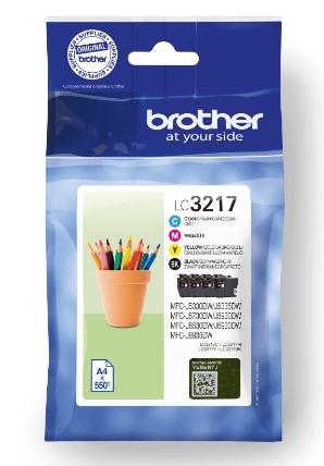 Brother Pack de 4 cartuchos de tinta LC3217VAL (Negro, Cian, Magenta, Amarillo) de alta calidad