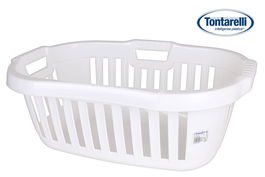 Tontarelli Cesta Ropa Ergonomica Hipster 50L Blanca 66x44x25 cm (6 Unidades)