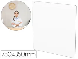 Archivo 2000 Pantalla de Protección Colgante Metacrilato Transparente 75 x 85 cm para Mostrador Tiendas Oficinas Farmacias