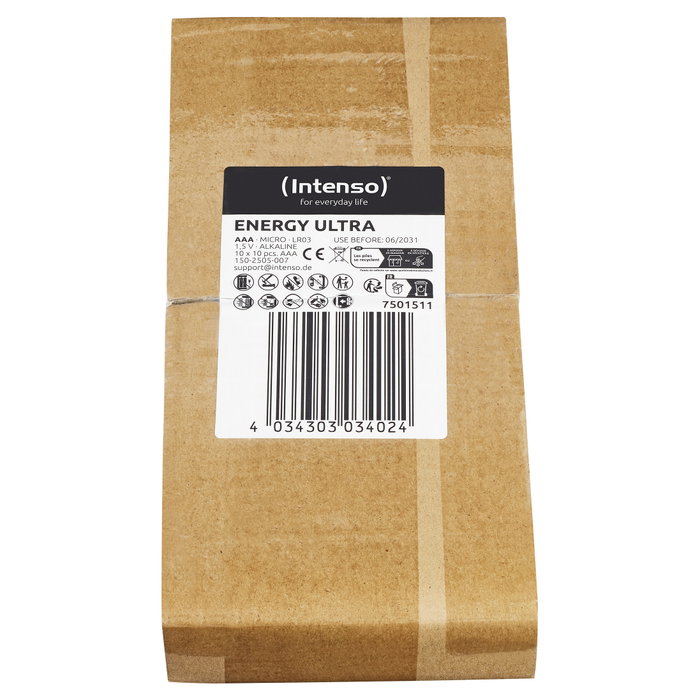 Intenso Pilas Alcalinas AAA LR03 Pack de 100 unidades