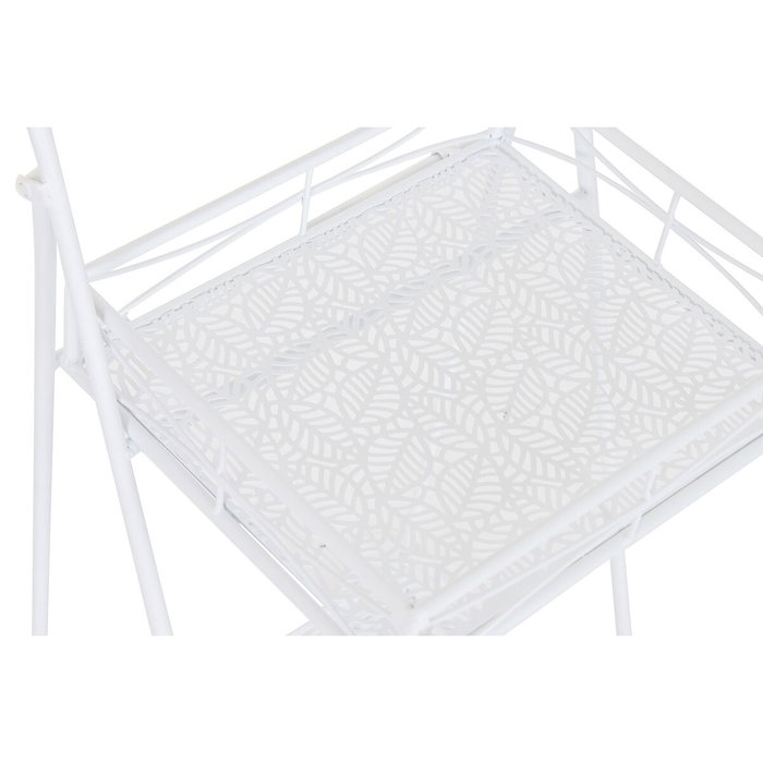 DKD Home Decor Camarera de Hierro con Hojas Blanco DKD Home Decor Camarera de Hierro con Hojas Blanco