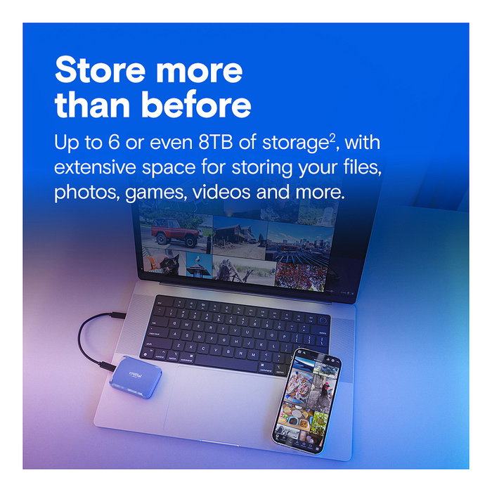 Crucial X10 SSD Portable 1TB USB 3.2 Gen 2x2 Tipo C Azul, 2100 MB/s, IP65, Resistente al Agua y Polvo Crucial X10 SSD Portable 1TB USB 3.2 Gen 2x2 Tipo C Azul, 2100 MB/s, IP65, Resistente al Agua y Polvo