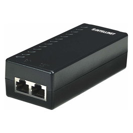 Intellinet Inyector PoE 1 Puerto 48V DC, IEEE 802.3af, para Datos y Alimentación Ethernet, Incluye Adaptador AC, Color Negro