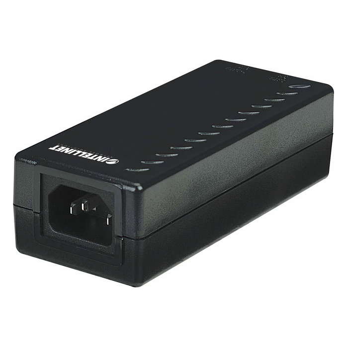 Intellinet Inyector PoE 1 Puerto 48V DC, IEEE 802.3af, para Datos y Alimentación Ethernet, Incluye Adaptador AC, Color Negro