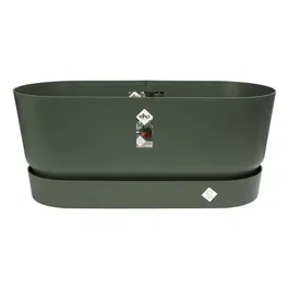 Elho Greenville Terrase 80 Ruedas Jardinera Verde Hoja L 35 x W 78 x H 33,5 cm