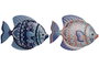 DKD Home Decor Decoración de Pared Metal Pez Surtido