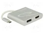 DeLOCK 87716 Adaptador de gráficos USB Type-C™ con HDMI y DisplayPort, Plata