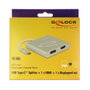 DeLOCK 87716 Adaptador de gráficos USB Type-C™ con HDMI y DisplayPort, Plata