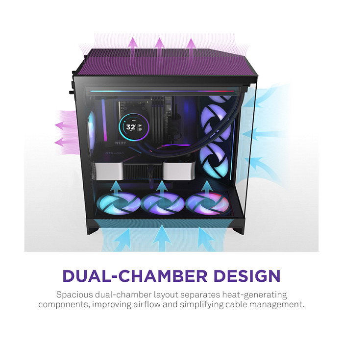 NZXT H9 Flow RGB All Black Midi Tower Case