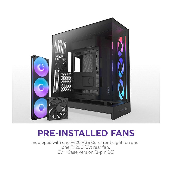 NZXT H9 Flow RGB All Black Midi Tower Case