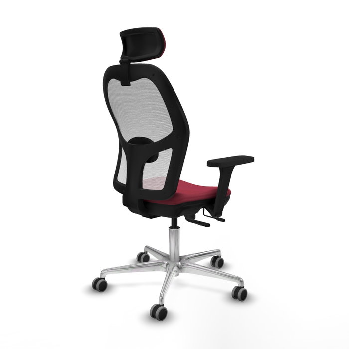 PIQUERAS Y CRESPO Silla de oficina Jorquera con mecanismo Sincro/Traslack, Granate y Blanco