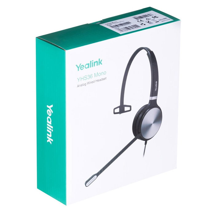 Yealink YHS36 Auriculares con Micrófono Monoaural con Conexión QD a RJ9