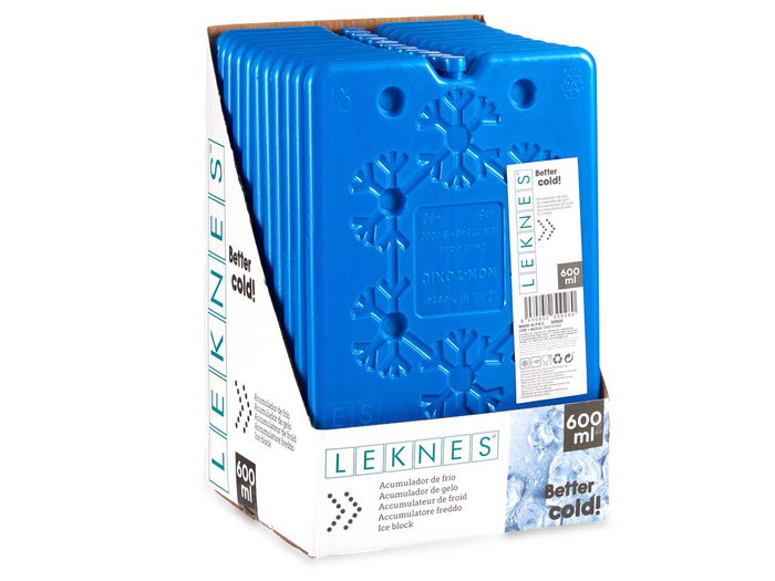 Leknes Acumulador Frío 600ml Plástico Azul 30x1.5x20 cm (Set de 12)