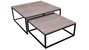 DKD Home Decor Mesa Centro Loft Marron Negro Metal Mango 90 x 40 x 90 cm Set de 2