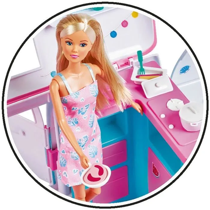 Simba Muñeca Steffi Love 29cm con Autocaravana 51cm que se Abre
