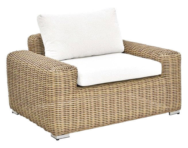 DKD Home Decor Sillón Terraza Y Jardin Marron Claro Beige 87 x 63 x 111 cm