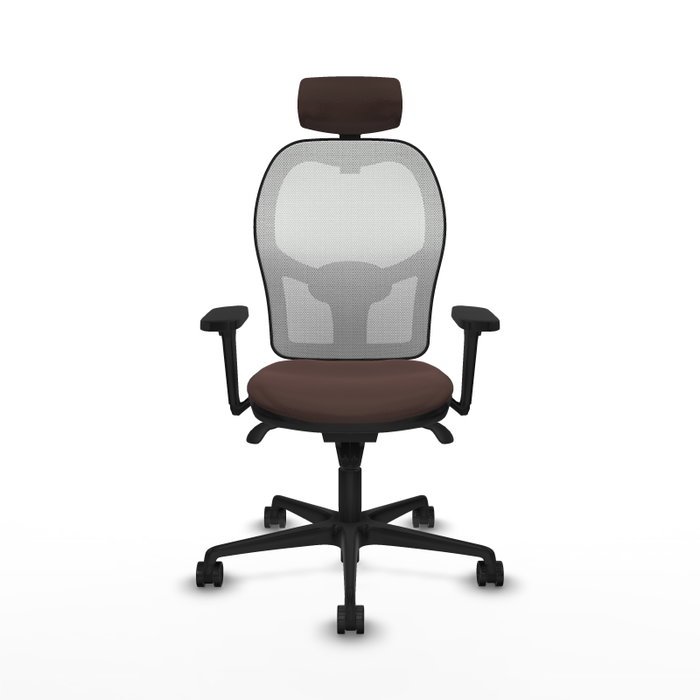 PIQUERAS Y CRESPO Silla de oficina Jorquera con mecanismo Sincro, Marrón oscuro y Blanco PIQUERAS Y CRESPO Silla de oficina Jorquera con mecanismo Sincro, Marrón oscuro y Blanco