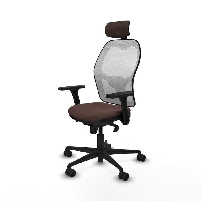 PIQUERAS Y CRESPO Silla de oficina Jorquera con mecanismo Sincro, Marrón oscuro y Blanco PIQUERAS Y CRESPO Silla de oficina Jorquera con mecanismo Sincro, Marrón oscuro y Blanco