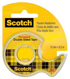 Scotch Cinta Adhesiva a Doble Cara 12,7 mm x 6,3 m con Dispensador Permanente Sin Residuos para Fotos y Manualidades