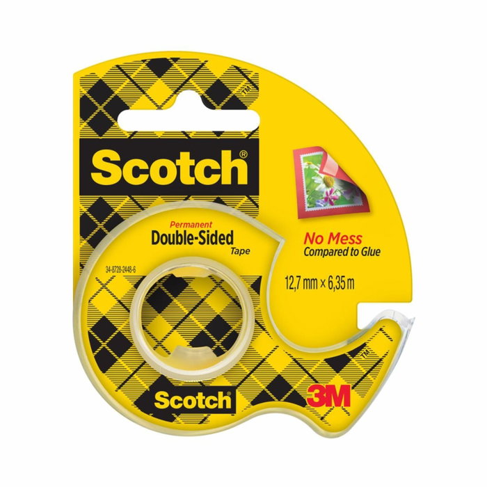 Scotch Cinta Adhesiva de Doble Cara 12,7 mm x 6,3 m con Dispensador