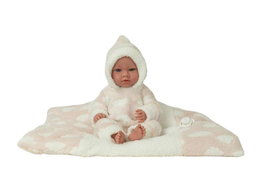 Muñecas Arias Muñeca Elegance Aria Rosa de Peso 38cm con Cojín para Niña - Cuerpo de Vinilo
