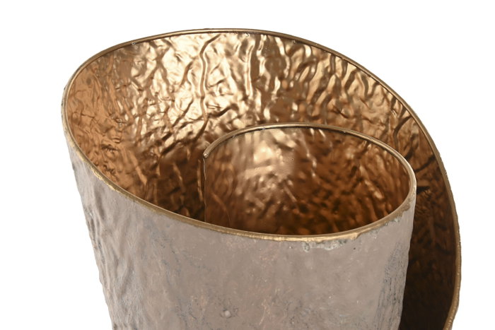 DKD Home Decor Set de 2 Jarrones de Metal Beige y Dorado