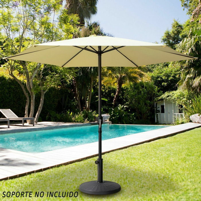 Color Baby Parasol de Terraza 250 cm con Chimenea y Mástil de Aluminio, Crema