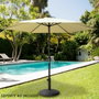 Color Baby Parasol de Terraza 250 cm con Chimenea y Mástil de Aluminio, Crema