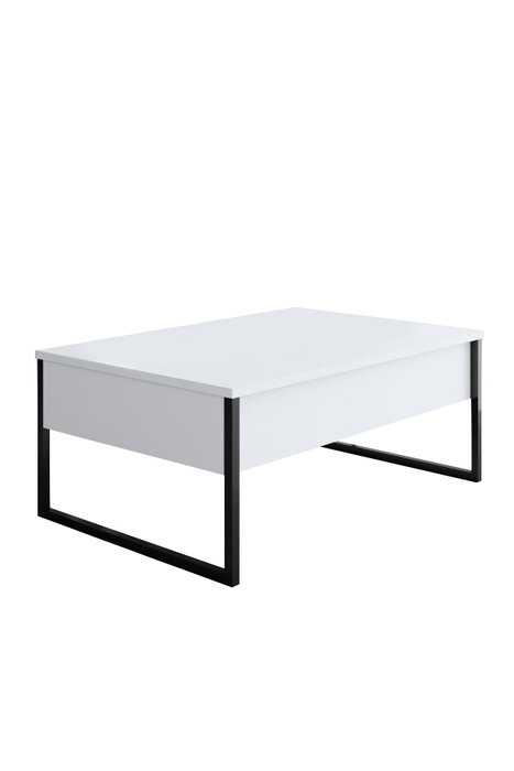 Hanah Home Conjunto Muebles Salón Blanco y Negro, Consola 160cm, Soporte TV 180cm, Mesa Centro 90cm, Melamina 18mm, Patas Metal