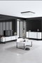 Hanah Home Conjunto Muebles Salón Blanco y Negro, Consola 160cm, Soporte TV 180cm, Mesa Centro 90cm, Melamina 18mm, Patas Metal