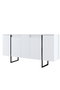 Hanah Home Conjunto Muebles Salón Blanco y Negro, Consola 160cm, Soporte TV 180cm, Mesa Centro 90cm, Melamina 18mm, Patas Metal