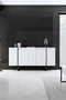 Hanah Home Conjunto Muebles Salón Blanco y Negro, Consola 160cm, Soporte TV 180cm, Mesa Centro 90cm, Melamina 18mm, Patas Metal