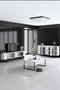 Hanah Home Conjunto Muebles Salón Blanco y Negro, Consola 160cm, Soporte TV 180cm, Mesa Centro 90cm, Melamina 18mm, Patas Metal