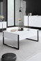 Hanah Home Conjunto Muebles Salón Blanco y Negro, Consola 160cm, Soporte TV 180cm, Mesa Centro 90cm, Melamina 18mm, Patas Metal