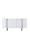 Hanah Home Conjunto Muebles Salón Blanco y Negro, Consola 160cm, Soporte TV 180cm, Mesa Centro 90cm, Melamina 18mm, Patas Metal