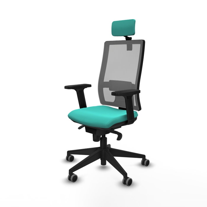 PIQUERAS Y CRESPO Silla de oficina Horna con mecanismo Sincro, Turquesa y Gris