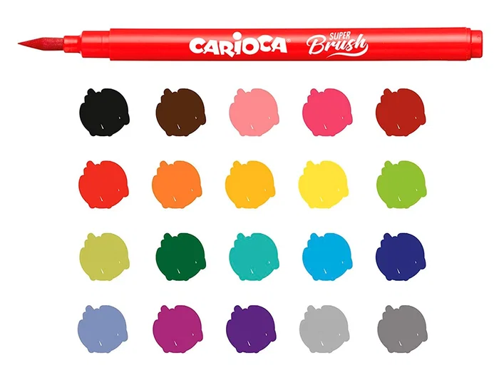 Carioca Rotulador Punta Pincel Lavable Caja 20 Unidades Colores Surtidos