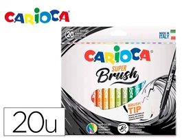 Carioca Rotulador Punta Pincel Lavable Caja 20 Unidades Colores Surtidos