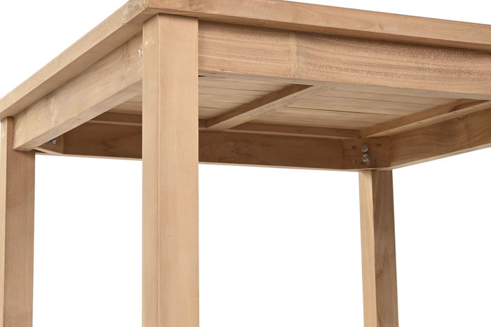 DKD Home Decor Mesa Comedor Terraza Y Jardin Teca Marron 80 x 77 x 80 cm