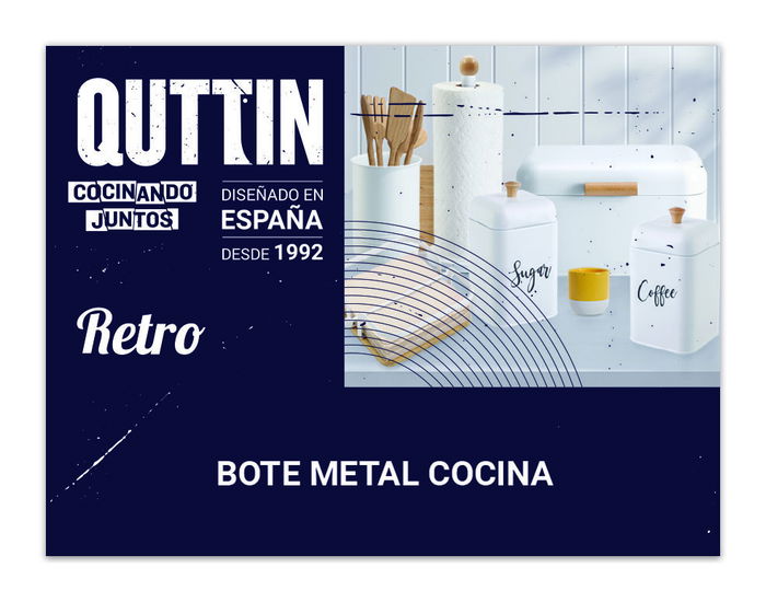 Quttin Bote de Metal para Cocina Sugar Estilo Retro 11.2x11.2x13.5 cm (12 Unidades) Quttin Bote de Metal para Cocina Sugar Estilo Retro 11.2x11.2x13.5 cm (12 Unidades)