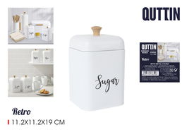 Quttin Bote de Metal para Cocina Sugar Estilo Retro 11.2x11.2x13.5 cm (12 Unidades)
