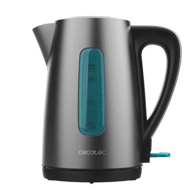 Cecotec Tetera Eléctrica 01425, 1.7 L, 2200 W, Acero Inoxidable, Apagado Automático, Base 360°, Ideal para Té e Infusiones