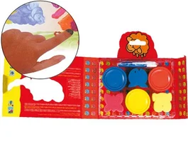 Giotto Pintura a Dedos Be-Be, Set con 3 Botes de 100cc y 3 Esponjitas, Apto para Mayores de 2 Años, Colores Lavables