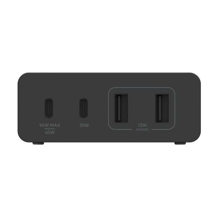 Belkin WCH010VFBK Cargador de Pared 108W GaN 4 Puertos (2x USB-C PD3.0 + 2x USB-A) para Portátil, Smartphone, Tablet - Negro