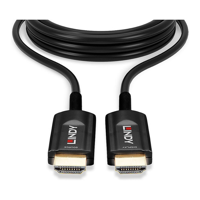 Lindy Cable HDMI 2.1 Híbrido de Fibra Óptica 20m 8K60 Negro